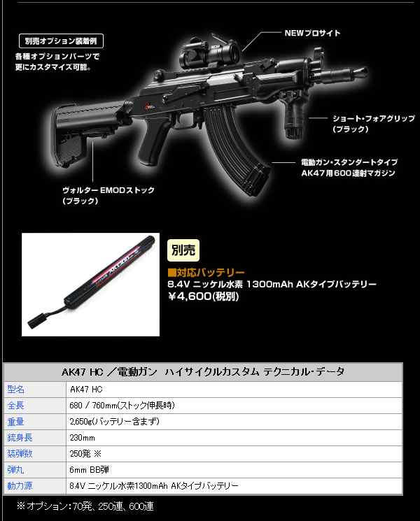 東京マルイ 電動ガン ハイサイクルカスタム AK47 HC - サバイバルゲーム