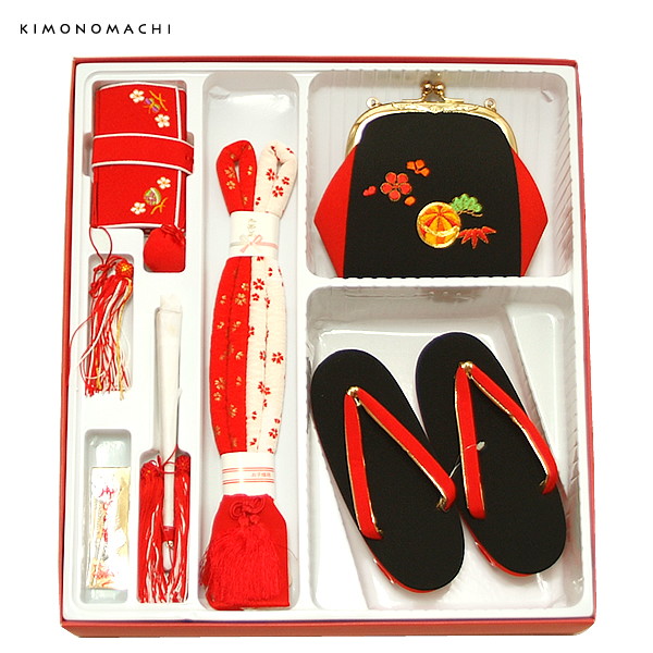 七五三 小物セット ピンク 7歳 女の子 筥迫 バッグ 草履 帯締め 扇子