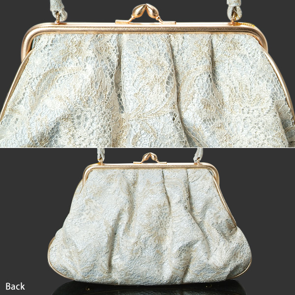 【Prices down】礼装 草履バッグセット シルバー×ゴールド 唐花唐草模様レース レースバッグ Mサイズ 山菱謹製 礼装草履バッグ 訪問着 色留袖に_1