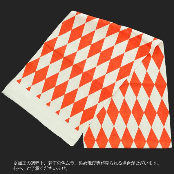 【Prices down2】ちりめん 帯揚げ単品「オレンジ ダイヤ」 正絹帯揚げ 振袖帯揚げ レトロ モダン No.8 振り袖 [送料無料]【メール便対応可】wm10%OFF★_2