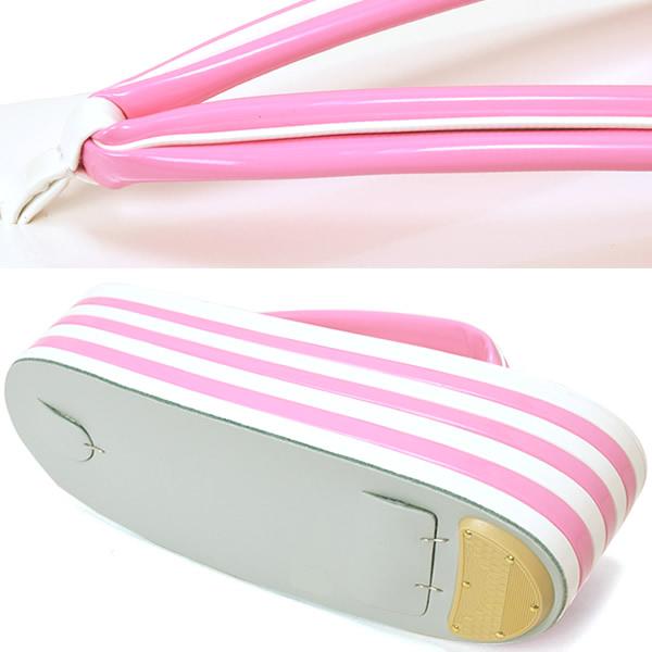 Prices down2】七枚芯 草履単品「白×ピンク」 フリー（Lサイズ） 振袖