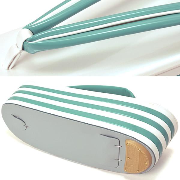 【Prices down2】七枚芯 草履単品「グリーン×白」 フリー（Lサイズ） 振袖草履 礼装草履 前撮り、成人式、結婚式の振袖に [送料無料]ss2512zbg45 Prices down2】七枚芯 草履単品「白×グリーン」 フリー（Lサイズ