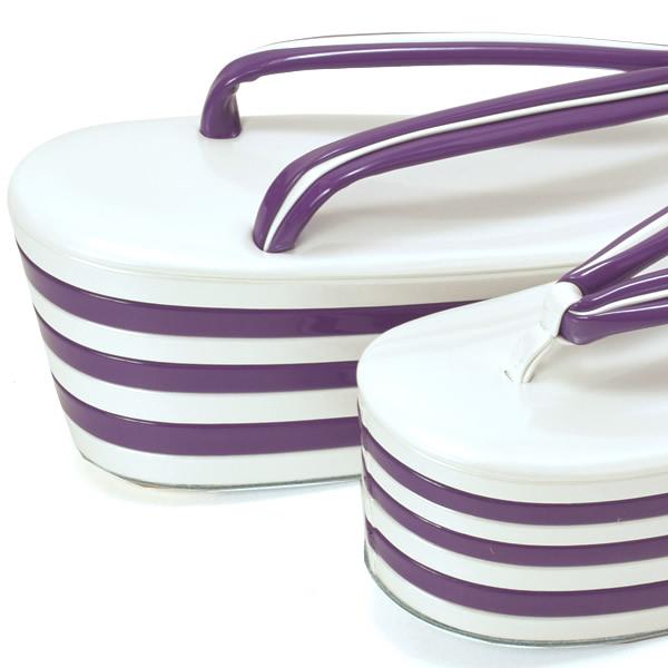 Prices down2】七枚芯 草履単品「白×パープル」 フリー（Lサイズ