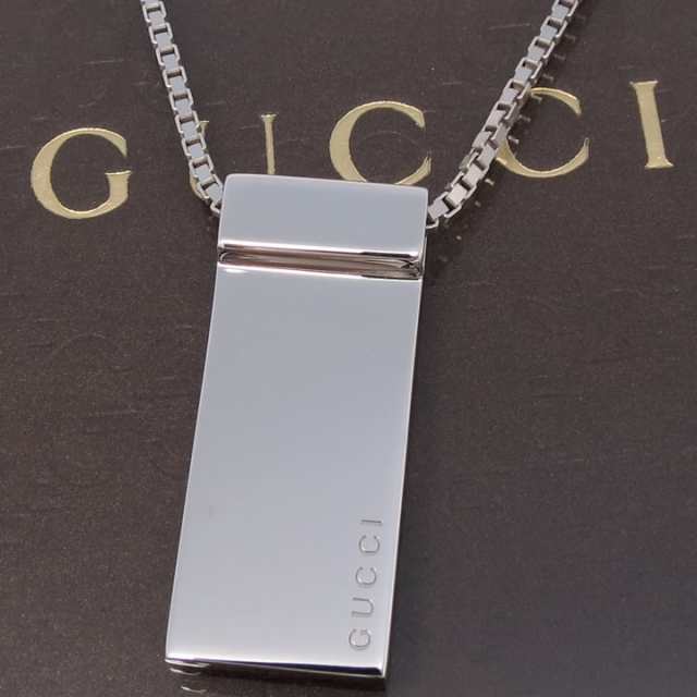 グッチ ネックレス Gucci ペンダント プレート シルバー925 373231