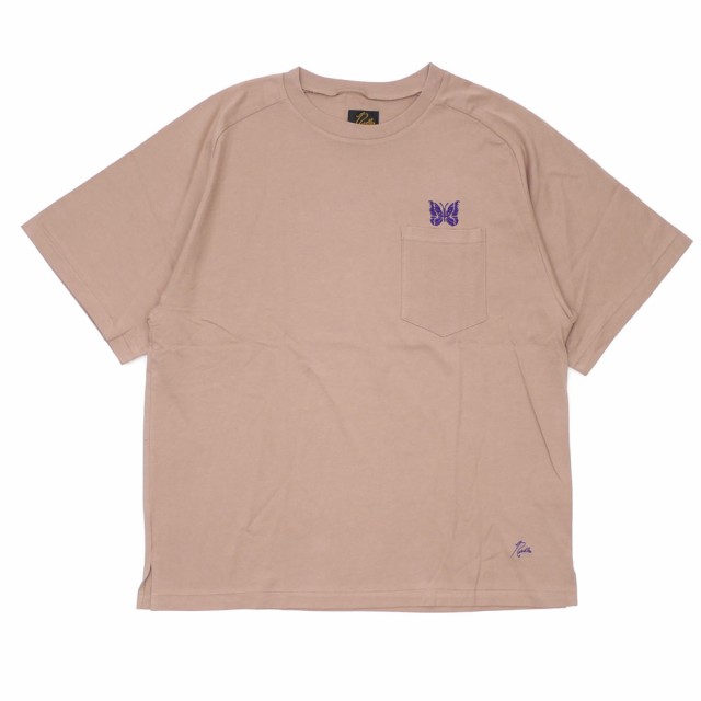 新品 ニードルズ NEEDLES EMB. POCKET TEE ポケット Tシャツ BEIGE