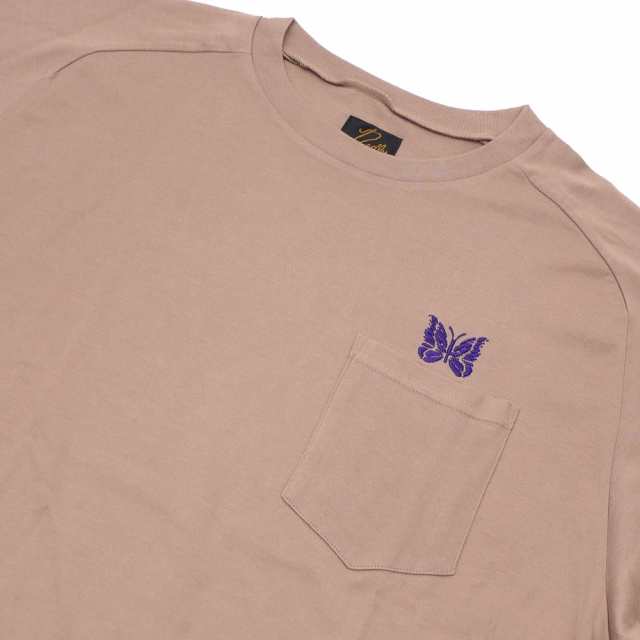 新品 ニードルズ NEEDLES EMB. POCKET TEE ポケット Tシャツ BEIGE ...