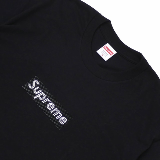 専用 Supreme Swarovski BoxLogo tee black