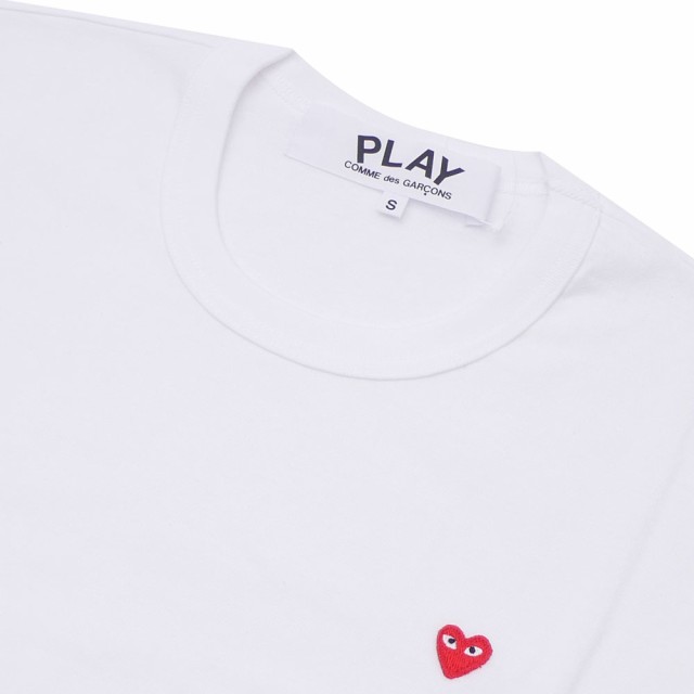 comme des garcons white shirt red heart