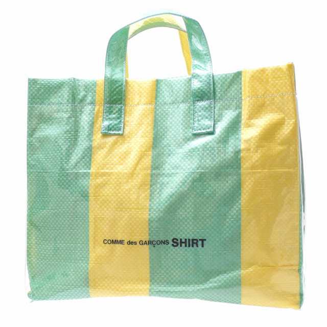 comme des garcons shirt pvc kraft paper messenger tote bolsa