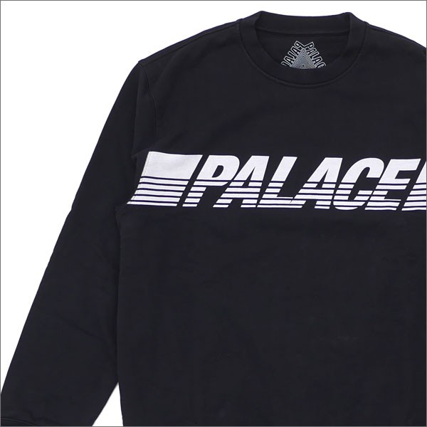 (新品)Palace Skateboards(パレス スケートボード) LINE CREW SWEAT (スウェット) BLACK  420-000077-041x 新品 (SWT/HOODY)｜au PAY マーケット