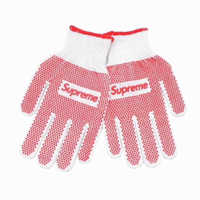 新品)SUPREME(シュプリーム) Grip Work Gloves (軍手)(手袋) WHITExRED 