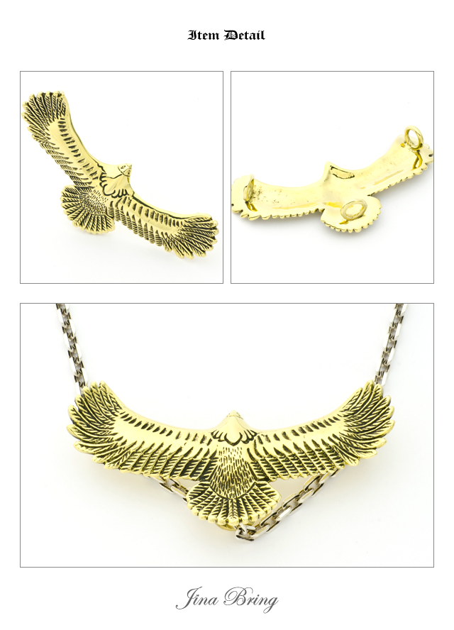 送料無料 真鍮素材 全金 イーグル ペンダント 横幅約69mm イーグル 鷲 イーグル フェザー イーグル パーツ 真鍮ブラス Pdの通販はau Pay マーケット シルバーアクセサリー Jina Bring