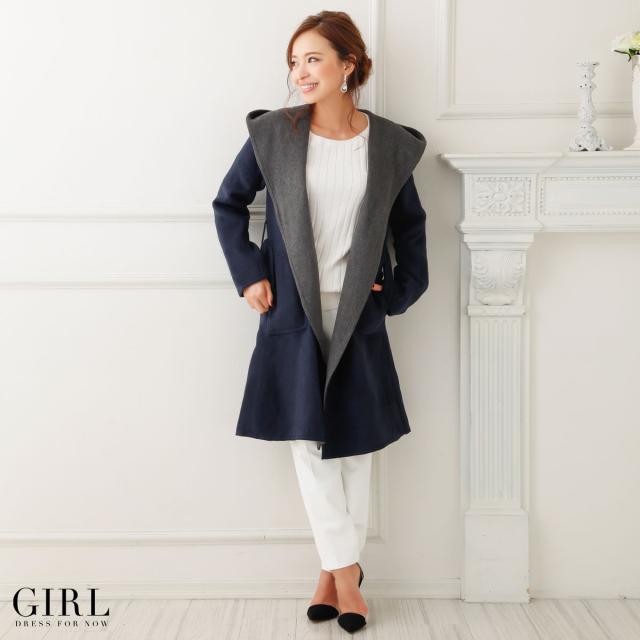 コート リバーコート ガウン レディース ロングコート アウター 冬 ジャケット カジュアル ドレス ワンピース ベージュ ネイビー ブラッの通販はau Pay マーケット パーティードレス通販girl