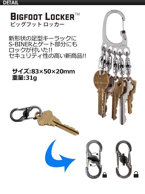 Nite Ize ナイトアイズ アウトドア キーホルダー キャンプ 便利 Bigfoot Locker ビッグフットロッカーの通販はau Pay マーケット サーフィン スケートボード横乗り系の専門ショップ サーファーズガイド