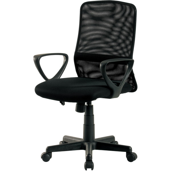 弘益 KHC-832L(BK) メッシュバックチェア ブラック メーカー直送