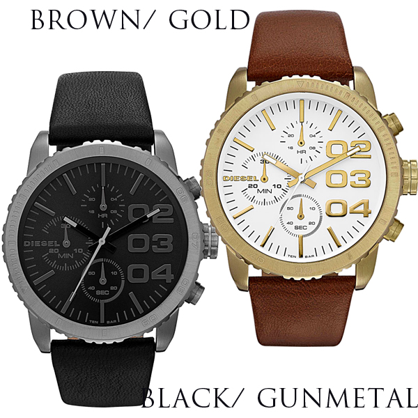 DIESEL ディーゼル Leather Strap Chronograph Watch レザー ストラップ クロノグラフ ウォッチ 腕時計 全２色 2012 DIESEL ディーゼル Leather Strap Chronograph Watch レザー