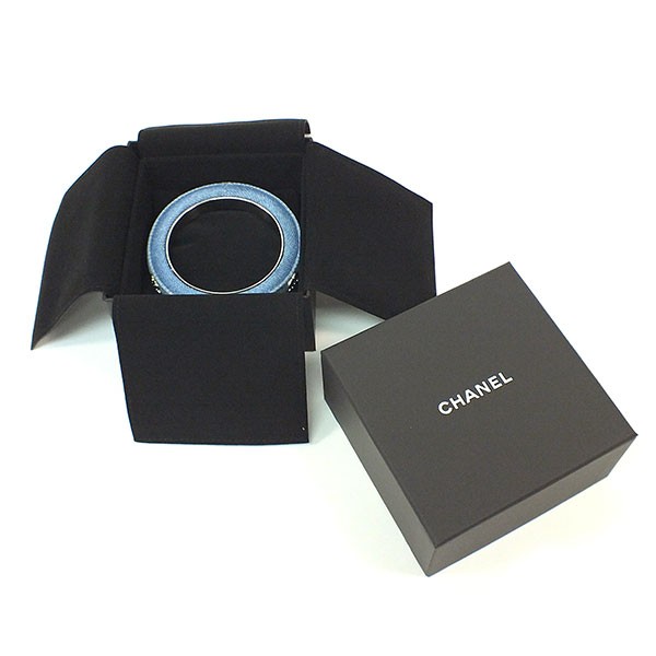 シャネル CHANEL デニム＆メタル CCマーク スリムバングル