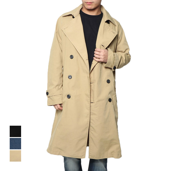 送料無料 コート トレンチコート ロングコート ロング シンプル