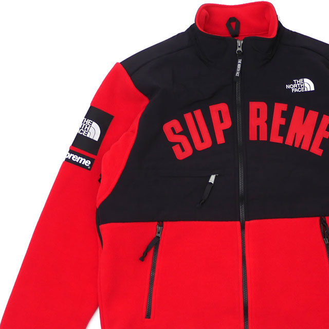 north face supreme jacket red