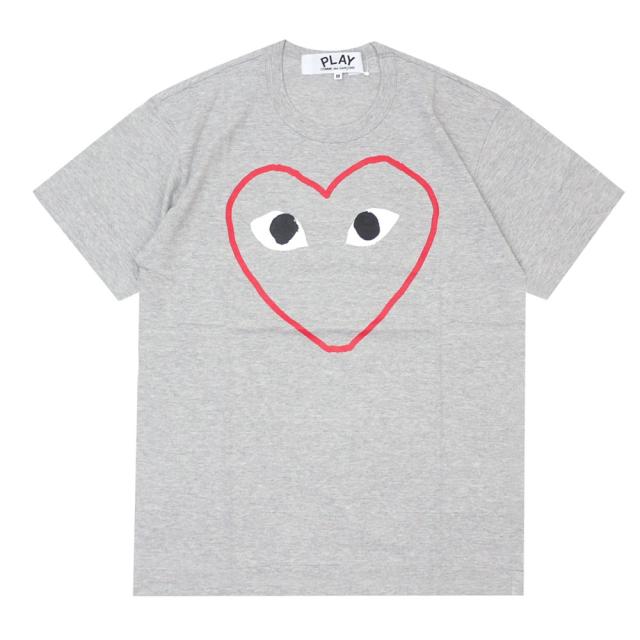 プレイ コムデギャルソン Play Comme Des Garcons Mens Heart Outline Tee Tシャツ Gray グレー 灰色 半袖tシャツの通販はau Pay マーケット Essense