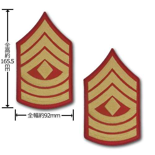 アメリカ海兵隊 階級章 袖章 先任曹長［管理職］(E-9) ゴールド