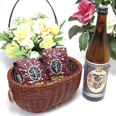 【贈り物限定】  麦焼酎の本場大分県より県下最古の蔵元【限定】井上酒造　本格麦焼酎　初代百助　25度　720ｍｌ（大分県）+オススメ珈琲豆（特注ブレンド200ｇ、ハッピーブレンド200ｇ）