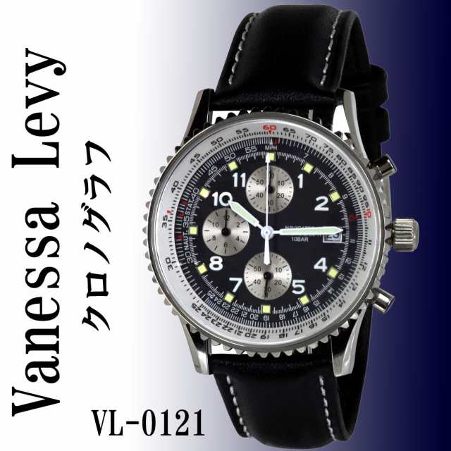 腕時計 メンズ腕時計 クロノグラフ Vanessa Levy ヴァネッサ レヴィー 10気圧防水 革ベルト Vl 0121の通販はau Pay マーケット ブランドショップ Jackal