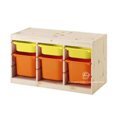 送料無料 Ikeaイケア トロファスト 子供用家具trofast収納コンビネーションパイン材 イエロー オレンジ Py Y3o3の通販はau Wowma キャラメルカフェ