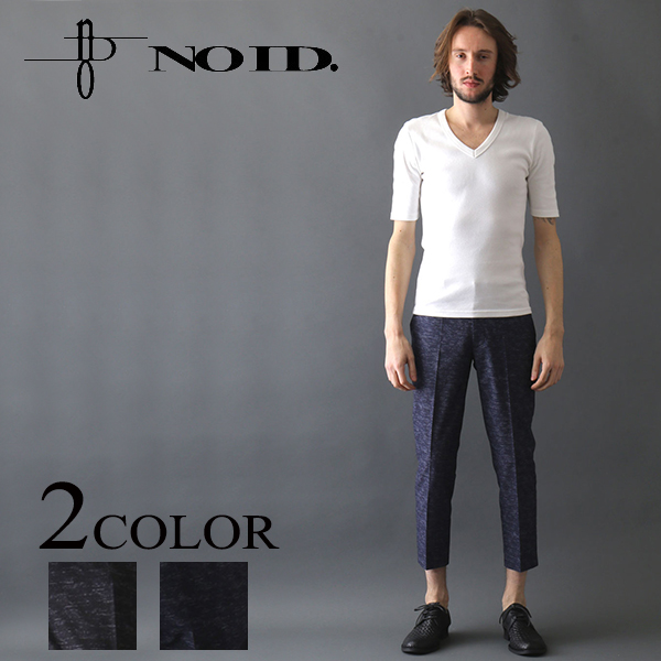 NO ID 【ノーアイディー】 Pデニムプリントトラベルアンクルトラウザーズの通販は