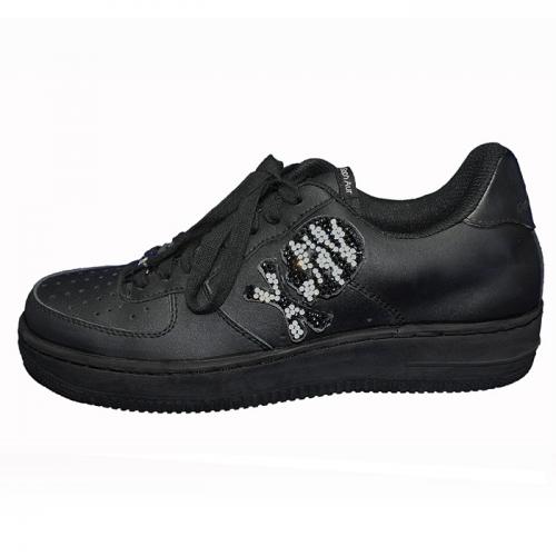 AinSophAur(アインソフオウル)Ain Force1 Lowcut Swarovski Sneaker/BLK×ZEBRA スワロフスキースニーカー【送料無料】の通販は