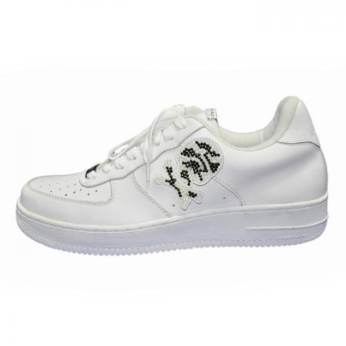 AinSophAur(アインソフオウル)Ain Force1 Lowcut Swarovski Sneaker/WHT×ZEBRA エンフォースワンスワロフスキースニーカー【送料無料】