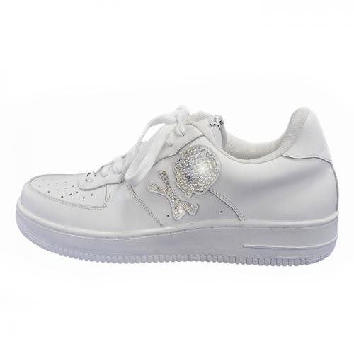 AinSophAur(アインソフオウル)Ain Force1 Lowcut Swarovski Sneaker/WHT×クリア スワロフスキースニーカー【送料無料】の通販は
