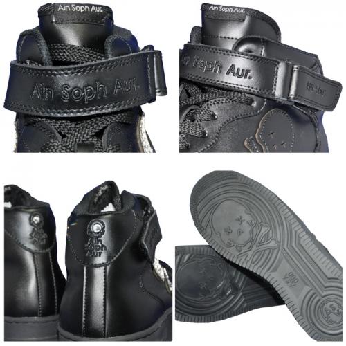 AinSophAur(アインソフオウル)Ain Force 1 MID cut Swarovski　Pattern(B-PL)Black×ピンクレオパード◆ソウルジャパン SOUL JAPAN AinSophAur(アインソフオウル)Ain Force 1 MID cut Swarovski Pattern