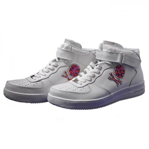 AinSophAur(アインソフオウル)Ain Force 1 MID cut Swarovski　Pattern(W-PL)White×ピンクレオパード◆シューズ スニーカー