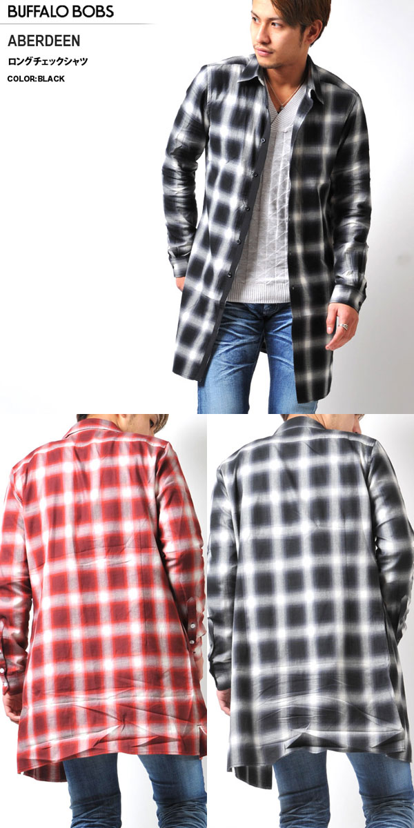 BUFFALOBOBS(バッファローボブズ) ABERDEEN【アバディーン】ロング_チェック_シャツ BUFFALOBOBS(バッファローボブズ) ABERDEEN【アバディーン】ロング_