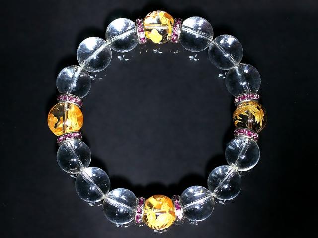 あおい　金龍様ブレスレット 金龍 きんりゅう ミニさざれ石付 パワーストーン ブレスレット
