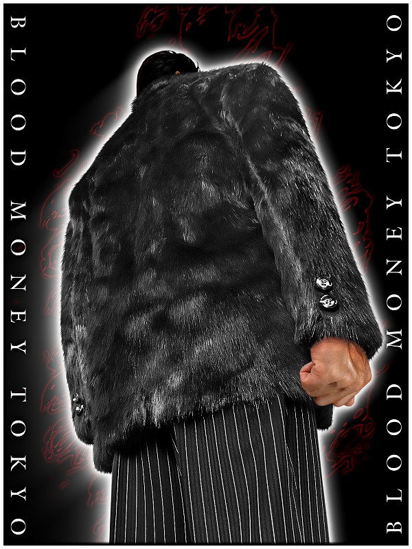 送料無料※13036黒 BLOOD MONEY TOKYOファーコート ヤクザ服チョイ悪