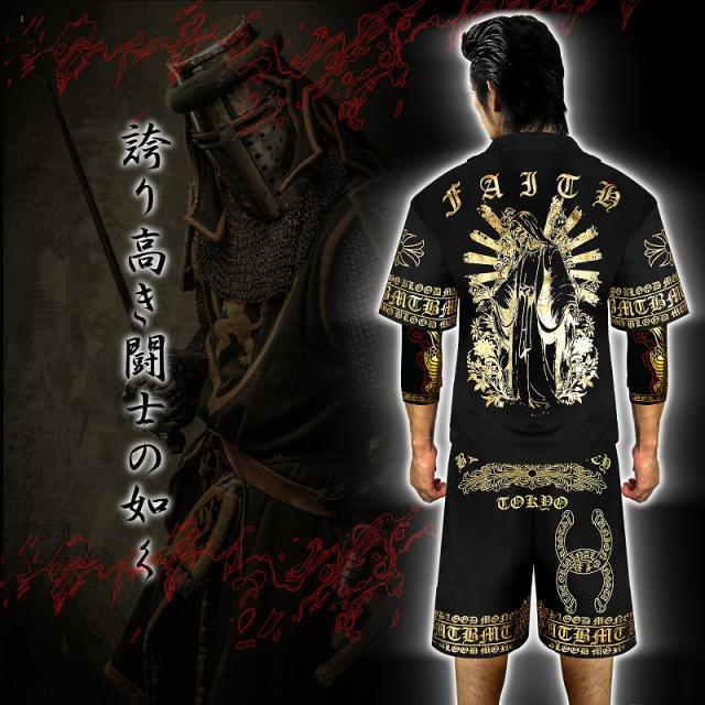 送料無料 14013黒×金 BLOOD MONEY TOKYO半袖セットアップ マリア 