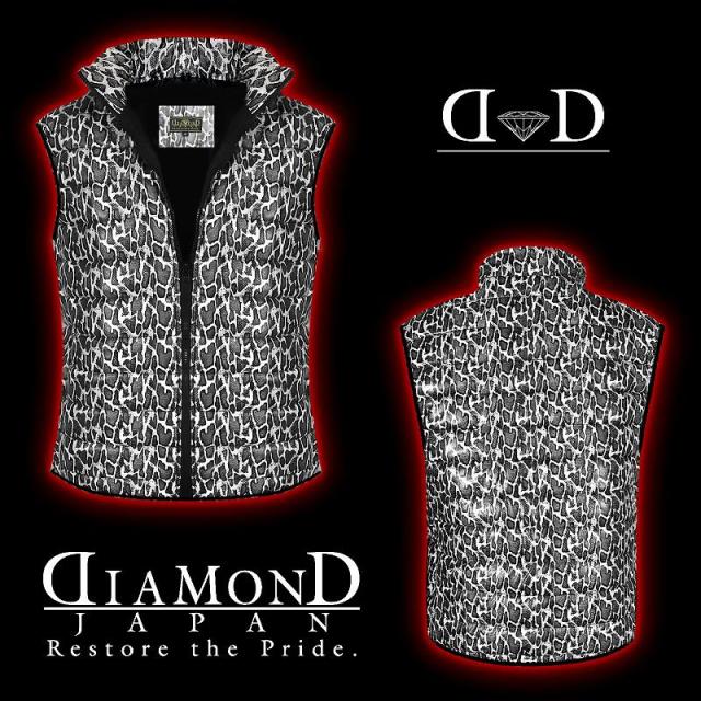 消しゴム　ヤンキー　ヤンキー座り　 チンピラ　不良　青色 送料無料012白 DIAMOND JAPAN 蛇柄中綿ベスト ヘビ柄悪羅悪羅系