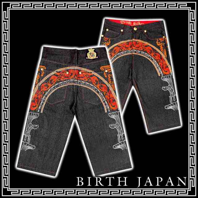 30 B系&HIPHOP系刺繍ハーフパンツ バロック柄 オラオラ系 悪羅悪羅系 服 ジーンズ メンズ Men's チョイ悪ヤンキーチンピラヤクザ 悪党の店 バースジャパン BIRTHJAPANの通販は
