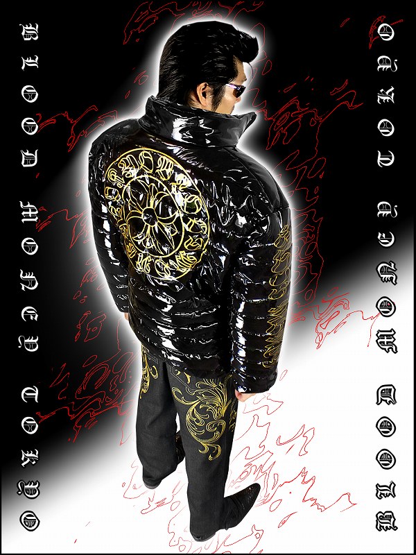 送料無料14037黒 -BLOOD MONEY TOKYO-中綿ジャケット 悪羅悪羅系オラオラ系ヤカラグヤクザヤンキーチンピラ暴走族ダウンジャケット風服 悪党の店 バースジャパン BIRTHJAPAN