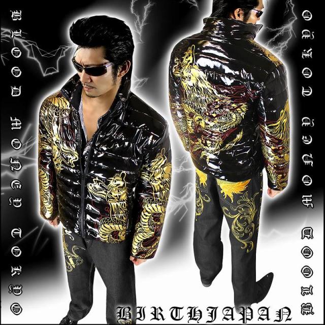 送料無料14038黒 -BLOOD MONEY TOKYO-中綿ジャケット 悪羅悪羅系オラオラ系ヤカラグヤクザヤンキーチンピラ暴走族ダウンジャケット風服 悪党の店 バースジャパン BIRTHJAPAN