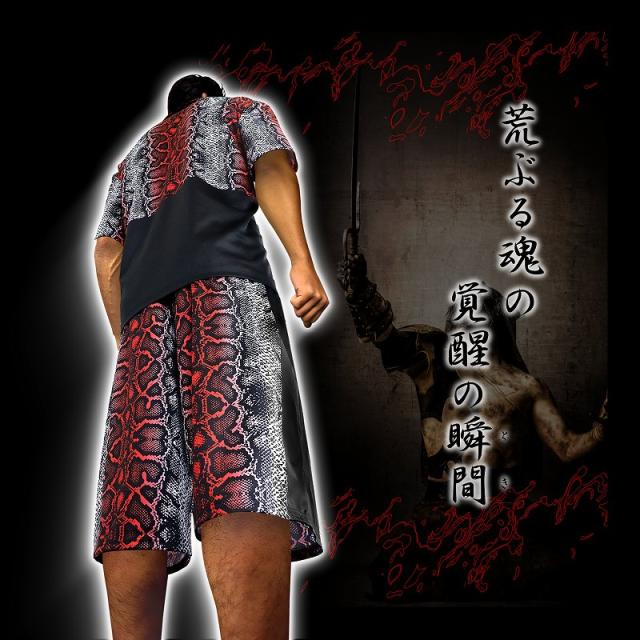 送料無料ポイント2倍 赤蛇 総柄 半袖 セットアップ ジャージ ヤクザ ヤンキー 悪羅悪羅系 オラオラ系 上下 服 DJ-103 派手 夏物 悪党の店 バースジャパン BIRTHJAPAN 送料無料ポイント2倍 赤蛇 総柄 半袖 セットアップ ジャージ ヤクザ