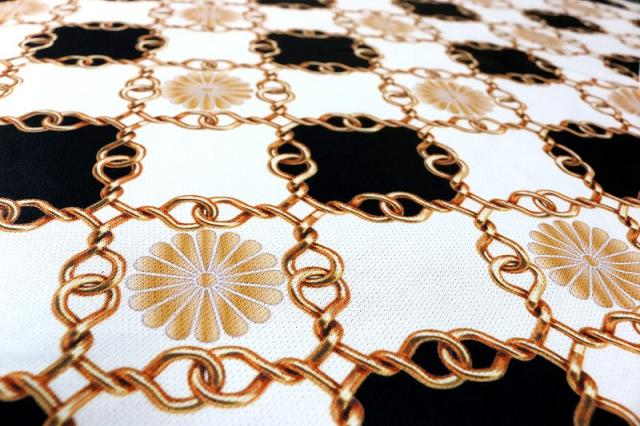 送料無料ポイント2倍 菊紋チェーン 格子柄 総柄 バロック柄 半袖