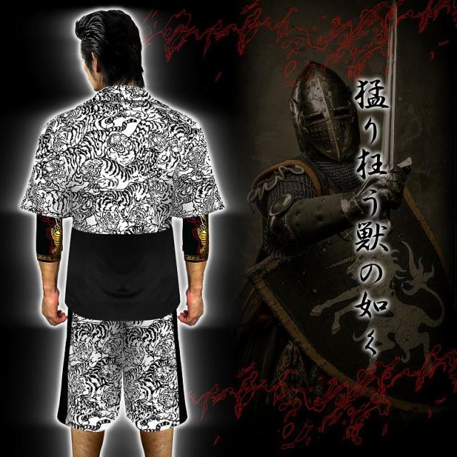 送料無料ポイント2倍 白虎 総柄 半袖 セットアップ ジャージ ヤクザ ヤンキー 悪羅悪羅系 オラオラ系 上下 服 DJ-108 派手 和柄 夏物 悪党の店 バースジャパン BIRTHJAPAN 送料無料ポイント2倍 白虎 総柄 半袖 セットアップ ジャージ ヤクザ