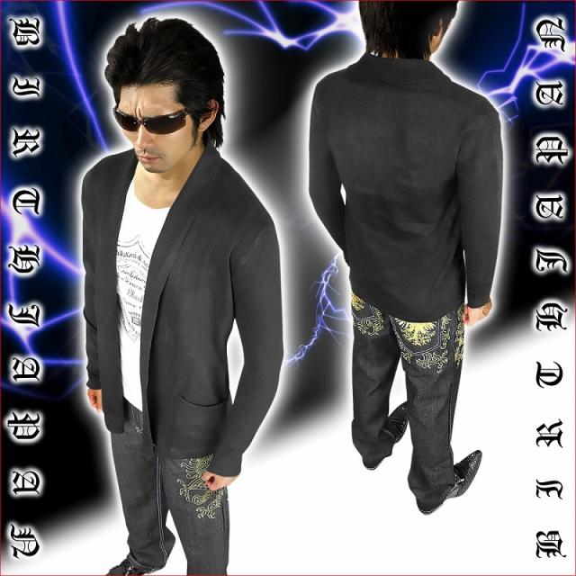 送料無料 カーディガン ブラック お兄系 メンナク ホスト オラオラ 悪