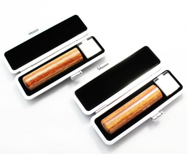 【送料無料】  印鑑・はんこ/彩樺印鑑２本セット/【16..5/18.0mm】高級もみ革印鑑ケース（黒別珍）付実印|銀行印|認印|個人印鑑|ハンコの通販は