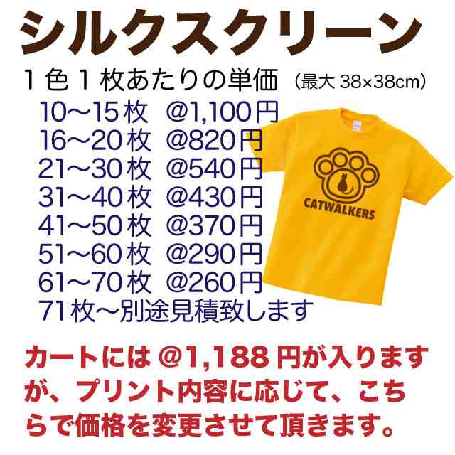 シルクスクリーンプリント クラスtシャツ チームtシャツ 職場 お揃い