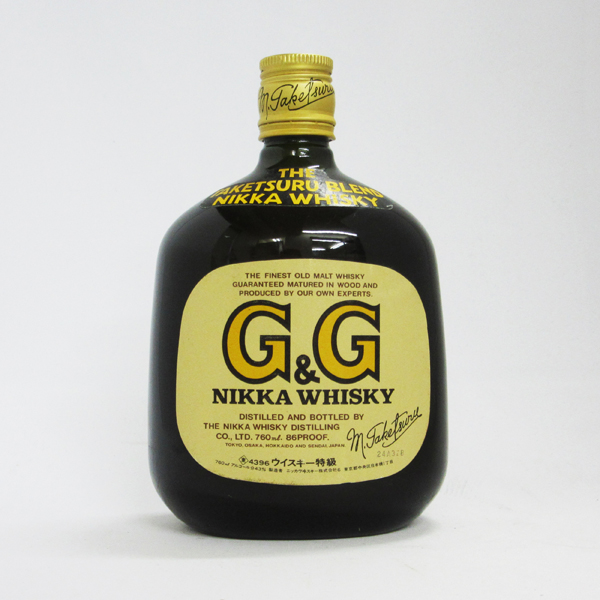 【レトロ：特級表示】ニッカウヰスキー G&G 黒びん 43度 760mlの通販は