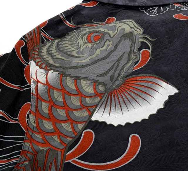 さとり アロハ ハワイアン シャツ 半袖 和柄 鯉 シルク GSS-401b さとり アロハ ハワイアン シャツ 半袖 和柄 鯉 シルク GSS-401bの通販